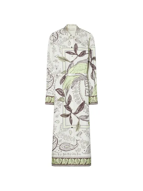 Tory Burch printed silk shirt dress Neutrals 183178