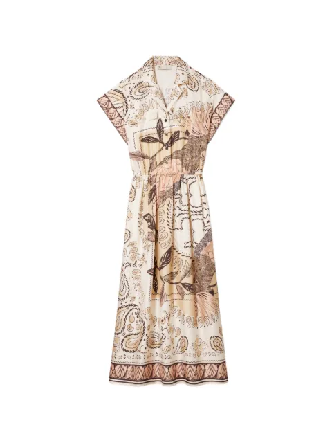 Tory Burch waisted silk shirtdress Neutrals 183205