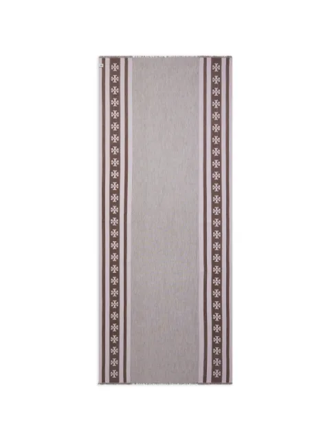 Tory Burch logo stripe oblong scarf Brown 177853