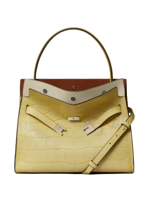 Tory Burch small Lee Radziwill embossed double bag Yellow 178822
