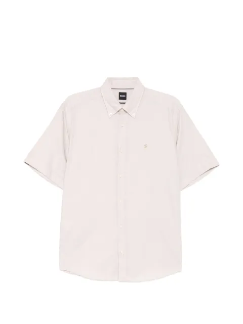 BOSS logo-embroidered shirt Neutrals 50560404