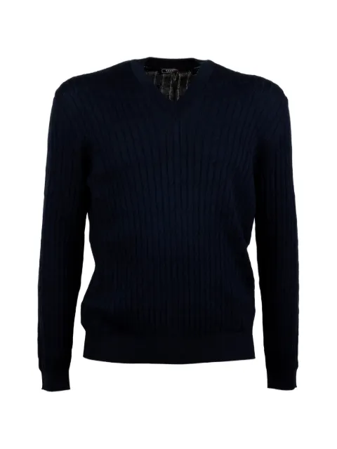 Peserico cable knit v-neck sweater Blue R59524F1209108761