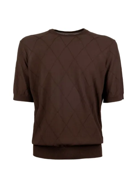 Peserico argyle short-sleeve T-shirt Brown R59488F149173Q51Q