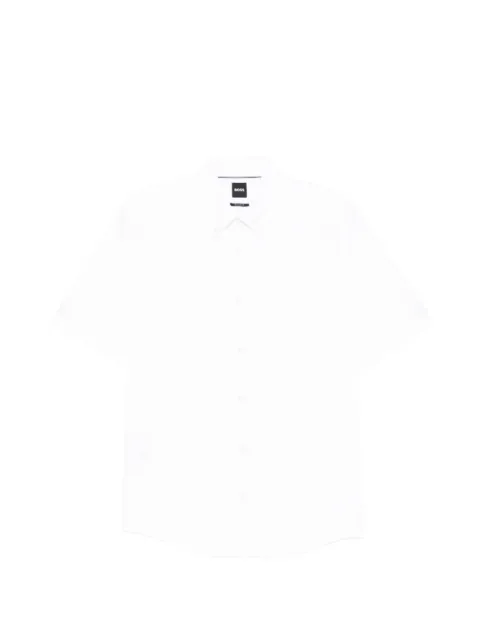 BOSS logo-embroidered shirt White 50560404