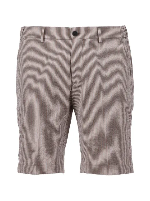 Berwich striped seersucker bermuda shorts Brown BERMUDAELAXSB1253