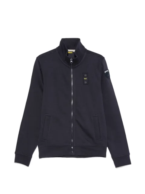 Blauer City New logo-patch zip-up sweater Blue 26SBLUF01239006804