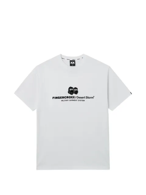 FINGERCROXX desert print T-shirt White FFXTEM01320X