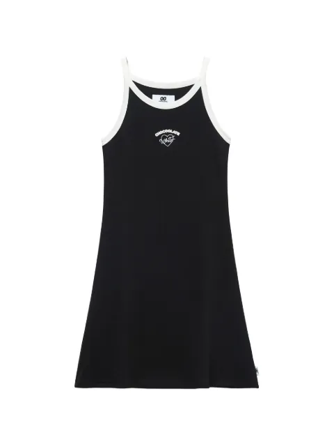 CHOCOOLATE contrast-trim mini dress Black B1XDSW01010X