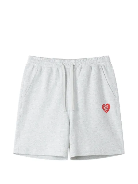 FINGERCROXX drawstring heart-motif track shorts Grey FFXSPM01306X