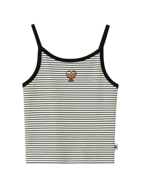 CHOCOOLATE striped embroidered top Neutrals B1XTKW01034X