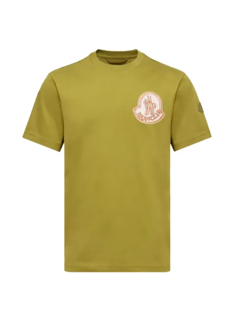 Moncler crew-neck logo-print T-shirt Green L10918C0003489B8U