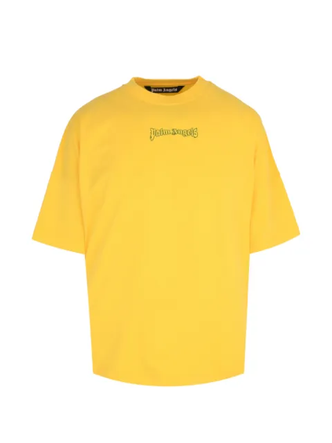 Palm Angels Outline logo-print T-shirt Yellow PMAA10BS26JER005