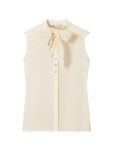 Tory Burch sleeveless bow blouse Neutrals 180835