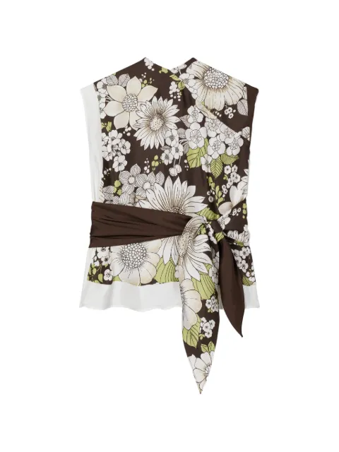 Tory Burch printed silk top Brown 178733