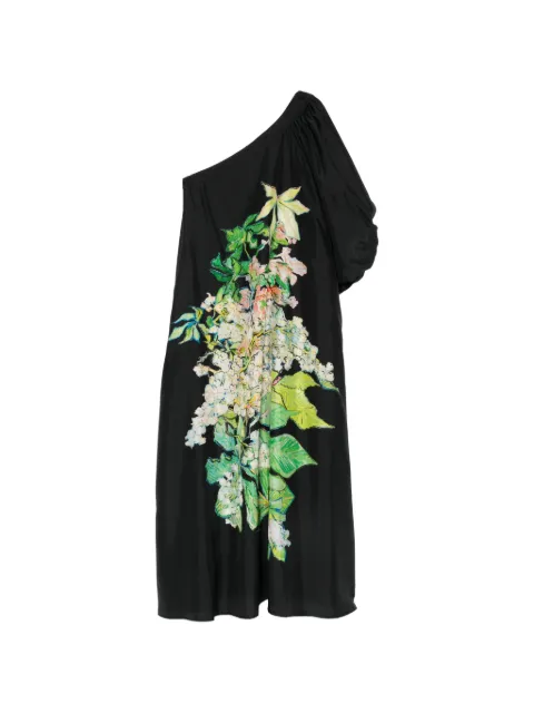 PSOPHIA floral-print one-shoulder maxi dress Black 224DRS2695