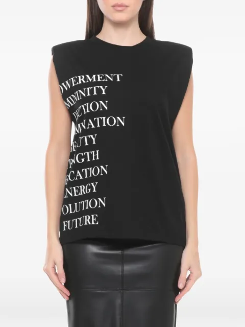 Elisabetta Franchi text print tank top Black MA70P61E2