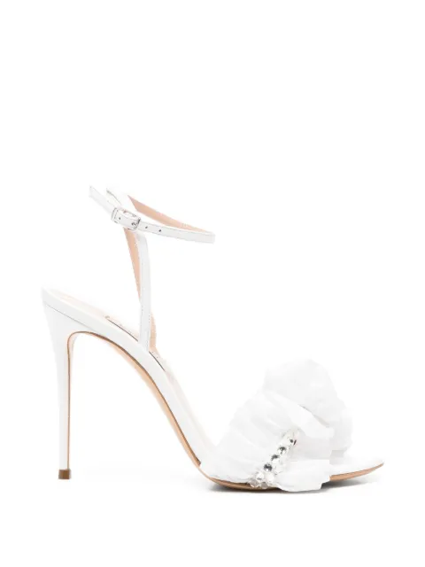 Casadei ruffled embellished sandals White 1L416B1001C2931