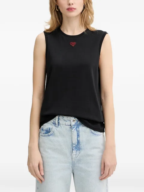 PINKO heart-appliqué tank top Black 105741A326