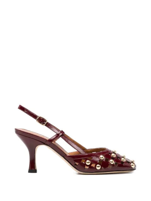 Evaluna cut-out heeled pumps Red FA02