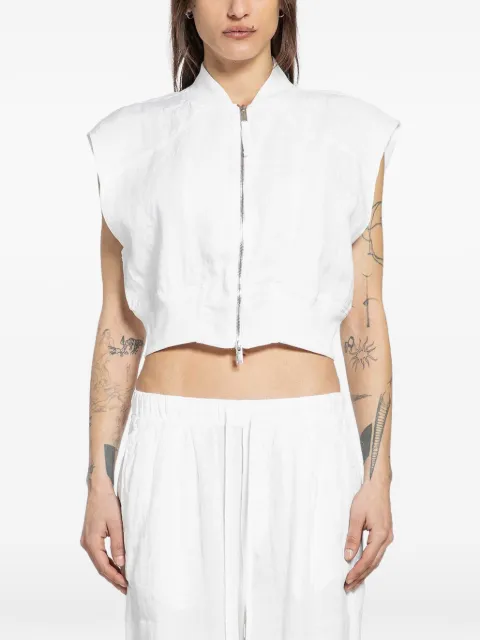 Thom Krom zipped bomber vest White WJ219