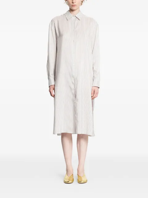 The Row Chihiro striped shirt midi dress White 8902W3844