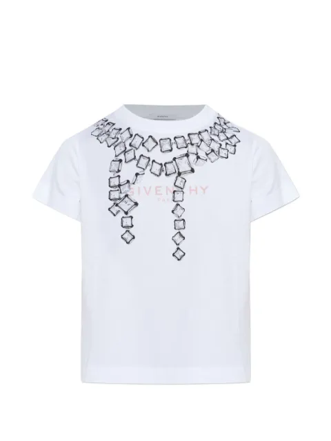 Givenchy Deconstructed Crystals-print T-shirt White BW70FJP7ER
