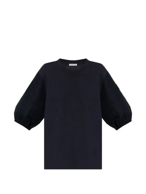 Moncler perforated puff-sleeve T-shirt Blue L10938C0004589AUO