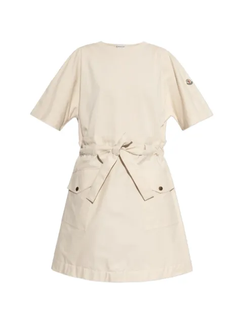 Moncler belted cotton day dress Neutrals L10938I0001189AUG