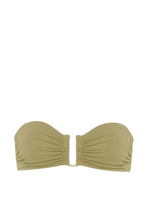 ERES Show Bandeau ruched bikini top Green 031404