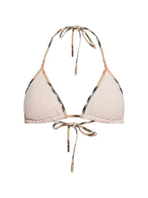 Burberry Check trim bikini top Neutrals 8123666