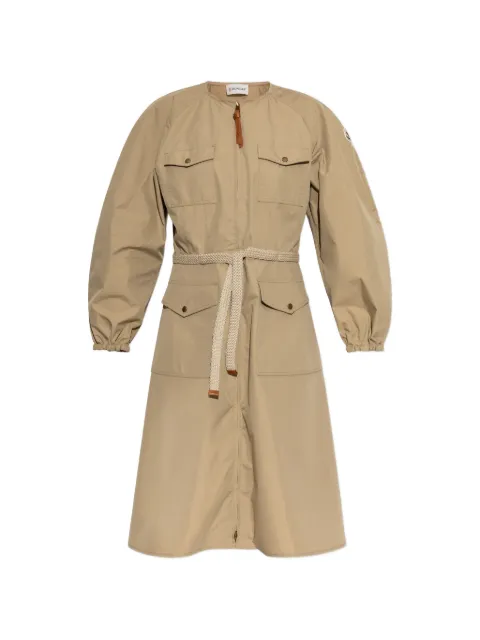 Moncler pleated poplin midi dress Neutrals L10932G0000859866