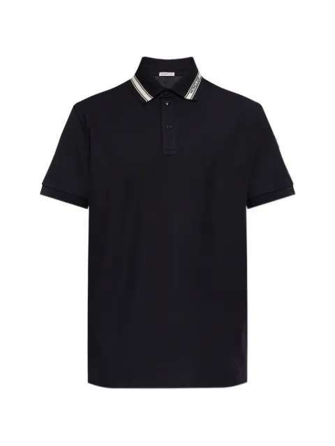 Moncler collar-trim polo shirt Blue L10918A0002284720