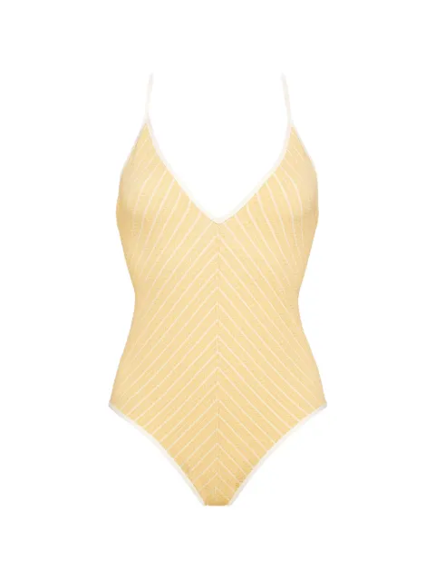 ERES Lounge V-neckline cross-back swimsuit Yellow 012621