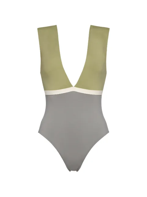 ERES Macadamia V-neck panelled swimsuit Grey 012627