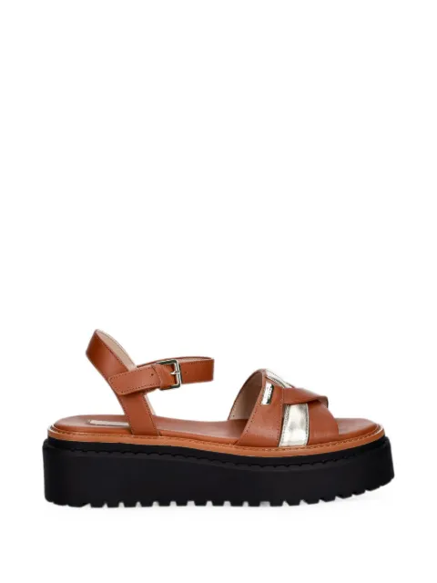 LIU JO leather platform sandals Brown SA6159PX026