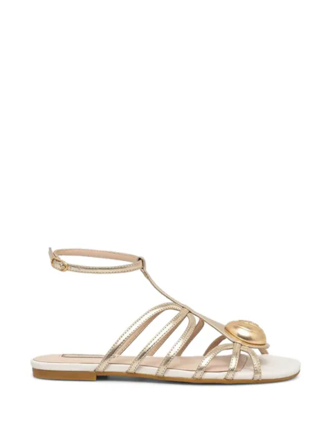 LIU JO laminated flat sandals Gold SA6125EX029