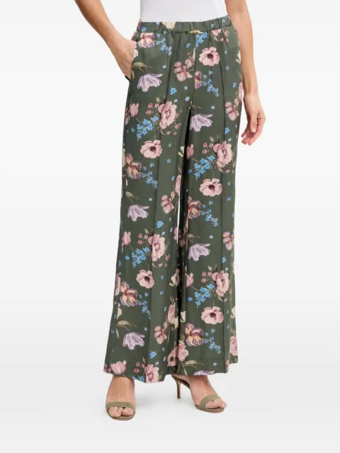 OUI floral-print trousers Green 96575