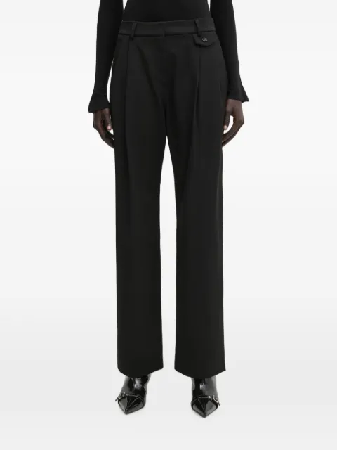 WRSTBHVR Dorea logo-plaque pleated trousers Black W8025SB3135