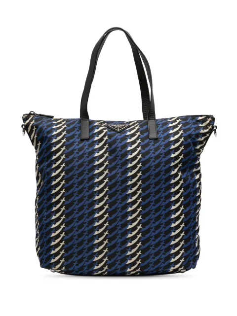 Prada Pre-Owned 2013-2025 Tessuto Stampato satchel Blue 6F0V7AYAKHTUJUB7