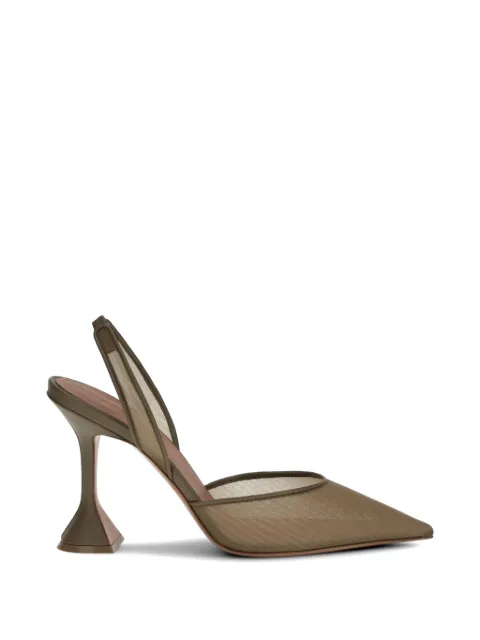 Amina Muaddi mesh holli slingback sandals Green 16S365907HOL