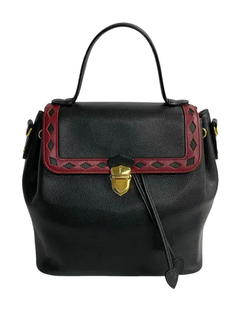 Saint Laurent Pre-Owned 20th Century Pebbled Leather Cut Out satchel Black KCS26MBRPWAEFYSS