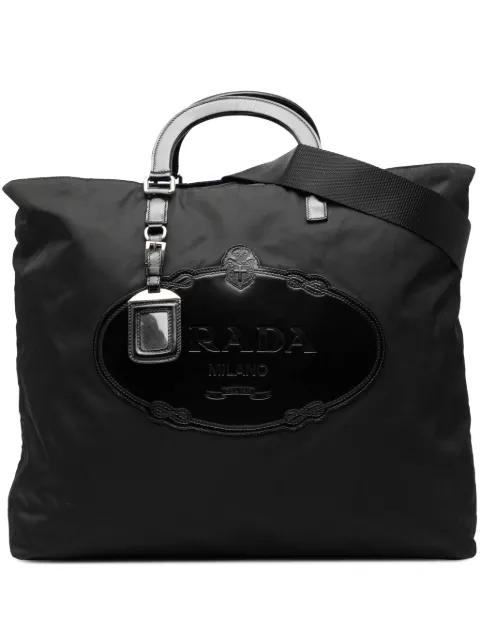 Prada Pre-Owned 2000-2025 Tessuto Canapa Logo satchel Black YNCPB428BKLPRU9O