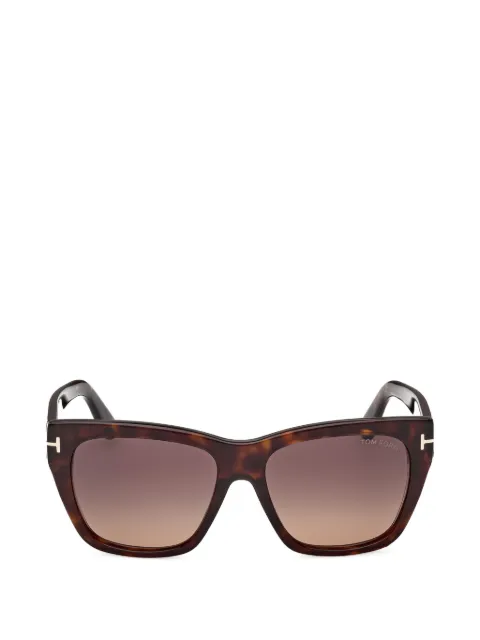 TOM FORD Eyewear tortoiseshell-effect square-frame sunglasses Brown FT1343