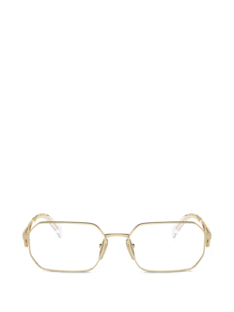 Prada Eyewear geometric logo glasses Gold 0PRA53V