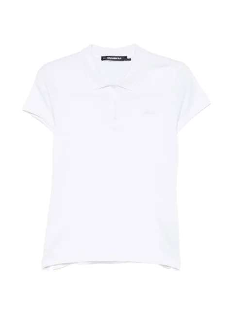 Karl Lagerfeld Essential logo-embroidered cotton polo shirt White B2W17097100