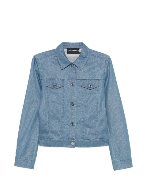 Karl Lagerfeld logo-embroidered lightweight denim jacket Blue B2W14011D31