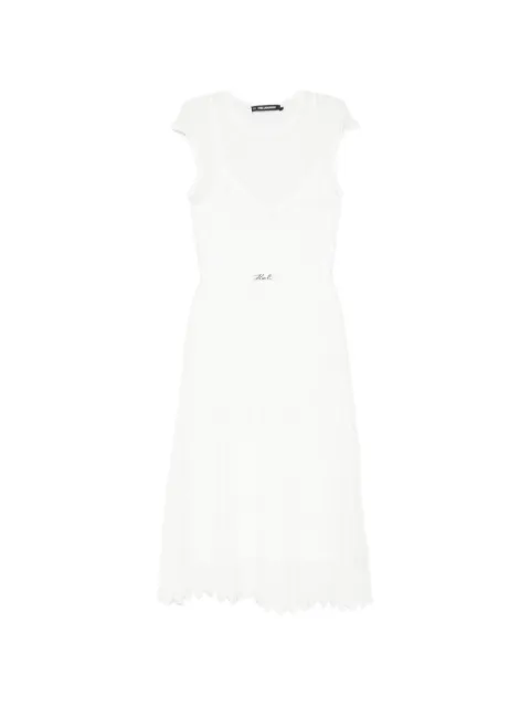 Karl Lagerfeld pointelle-knit belted midi dress White B2W13006100