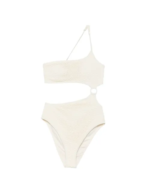 Karl Lagerfeld crochet ring-detail swimsuit Neutrals B1W46036B09
