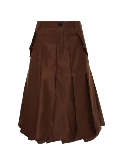 sacai mid flap-pocket skirt Brown 2608303