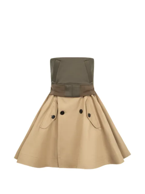 sacai strapless panelled mini dress Neutrals 2608501